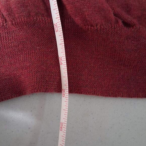 Merino Wool Men's Sweater Marco Fioni Collared Polo Size L Berry Red - Picture 12 of 13
